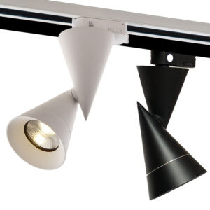chandelle cone shaped track light black conical